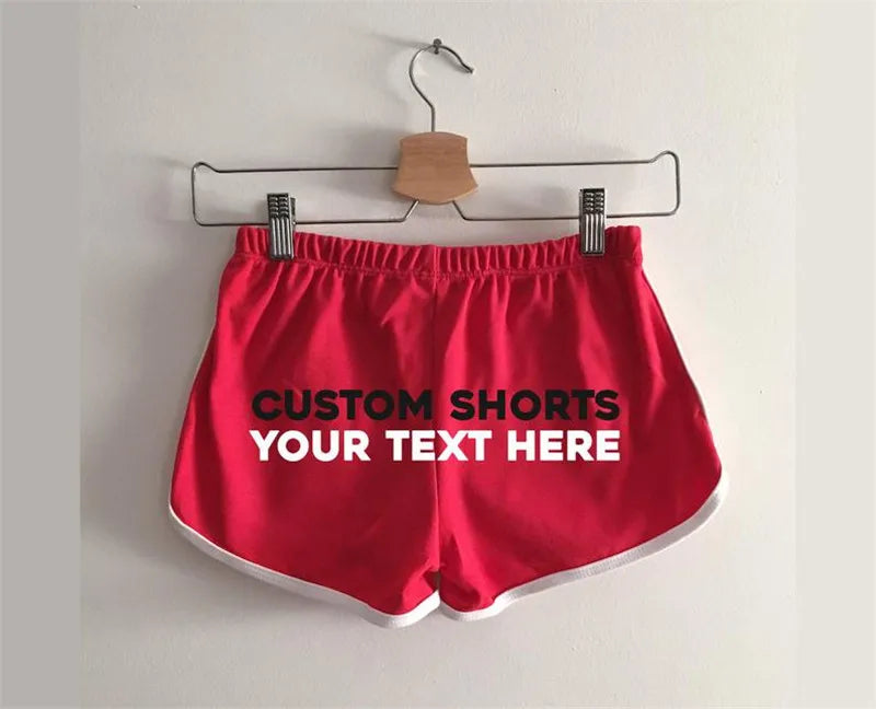 CUSTOM BOOTY SHORTS Color Retro Contrast Trim Cheeky Gym Printed Personalized Customized Name Logo Team Vintage Your Text Here
