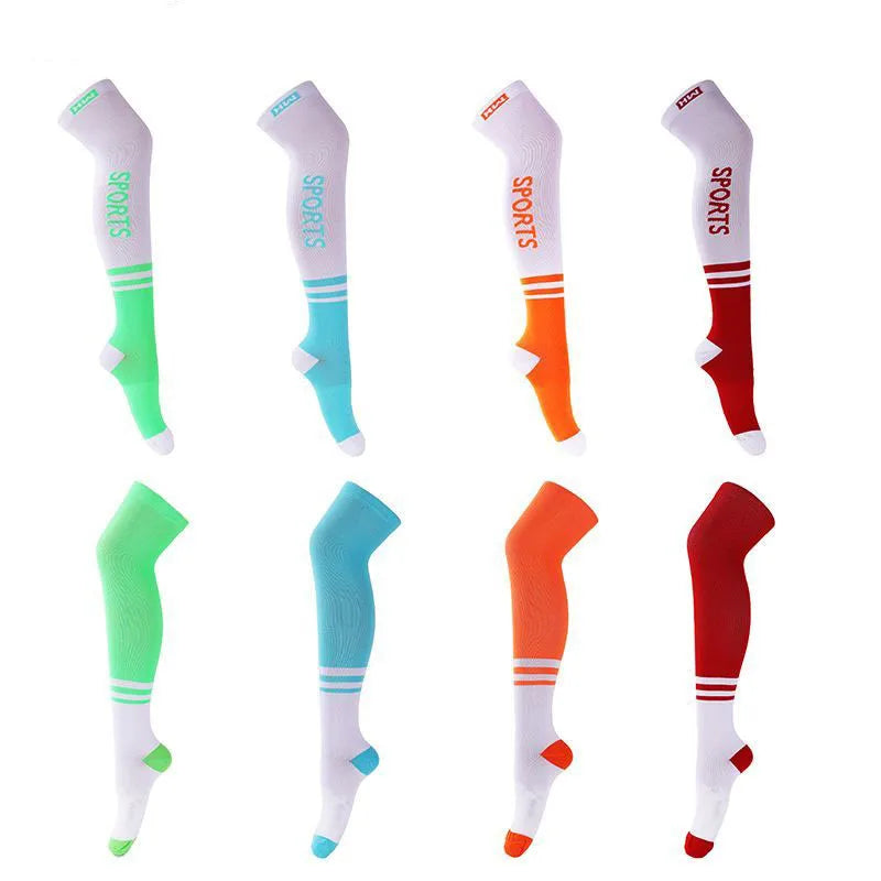 1 Pair Long Stockings Sports Bright Asymmetric English Words Sports High Length Compression Socks Pressure Slimming Yoga Socks
