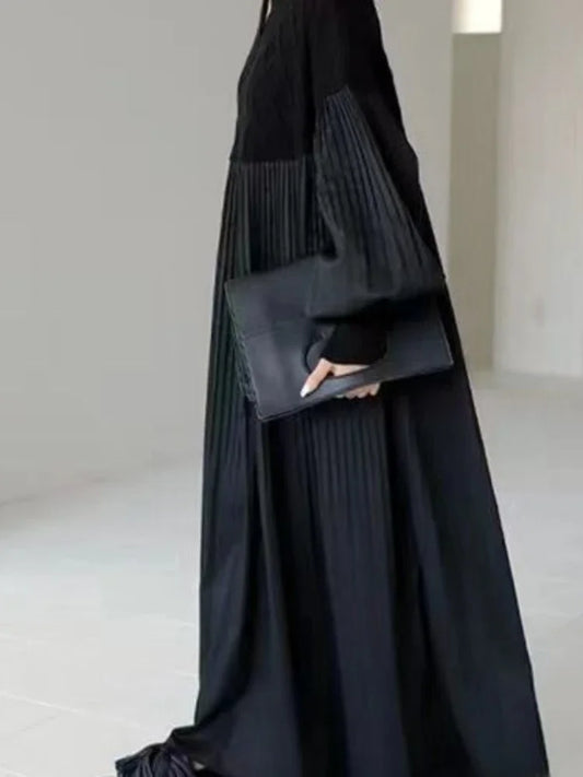 Korean Fashion Dress for Women 2023 Autumn Solid Diamond Checkered Sweater Patchwork Dress Streetwear Oversized Women's Clothing